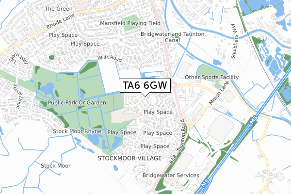 TA6 6GW map - small scale - OS Open Zoomstack (Ordnance Survey)