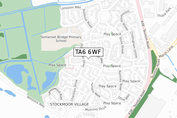 TA6 6WF map - large scale - OS Open Zoomstack (Ordnance Survey)