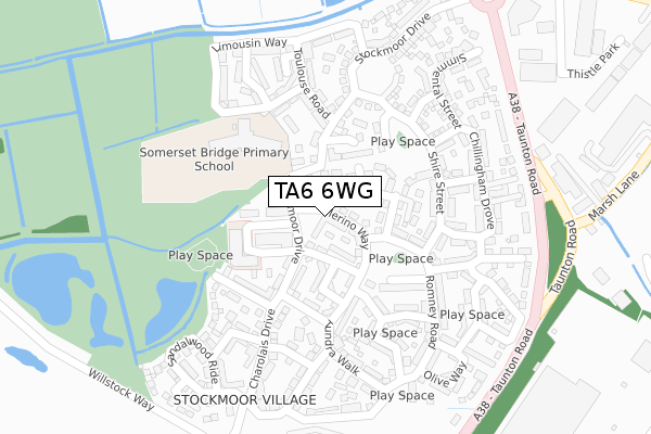 TA6 6WG map - large scale - OS Open Zoomstack (Ordnance Survey)