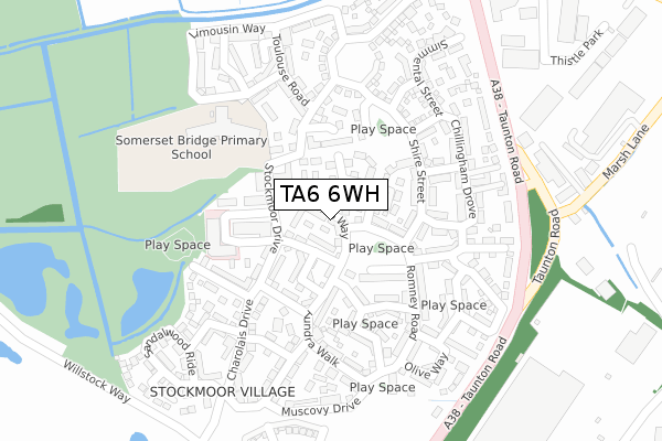 TA6 6WH map - large scale - OS Open Zoomstack (Ordnance Survey)