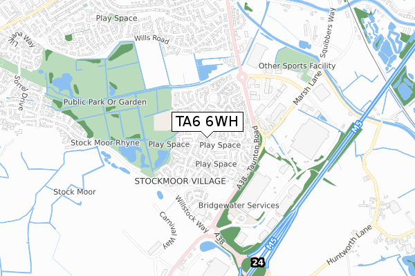 TA6 6WH map - small scale - OS Open Zoomstack (Ordnance Survey)