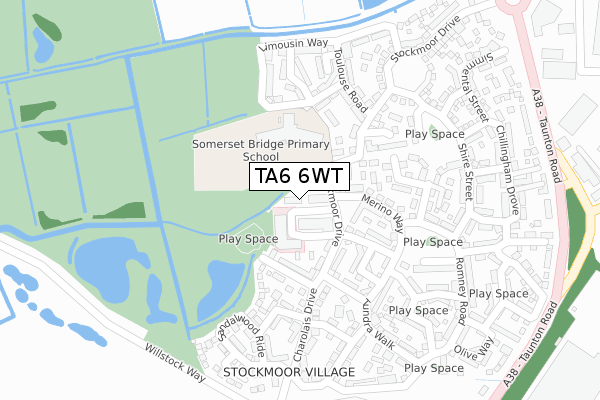 TA6 6WT map - large scale - OS Open Zoomstack (Ordnance Survey)