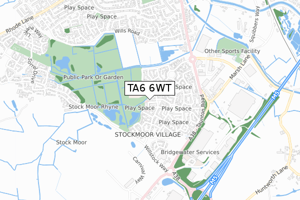 TA6 6WT map - small scale - OS Open Zoomstack (Ordnance Survey)