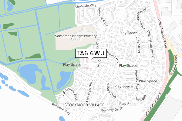 TA6 6WU map - large scale - OS Open Zoomstack (Ordnance Survey)