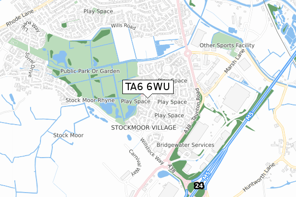 TA6 6WU map - small scale - OS Open Zoomstack (Ordnance Survey)