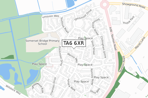 TA6 6XR map - large scale - OS Open Zoomstack (Ordnance Survey)