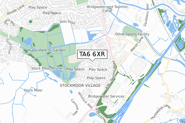 TA6 6XR map - small scale - OS Open Zoomstack (Ordnance Survey)