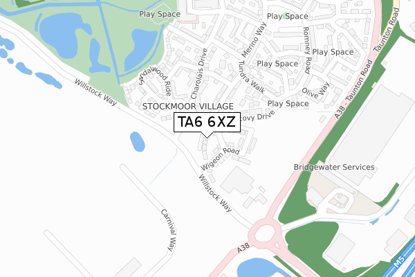 TA6 6XZ map - large scale - OS Open Zoomstack (Ordnance Survey)