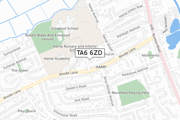 TA6 6ZD map - large scale - OS Open Zoomstack (Ordnance Survey)