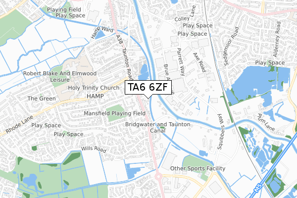 TA6 6ZF map - small scale - OS Open Zoomstack (Ordnance Survey)