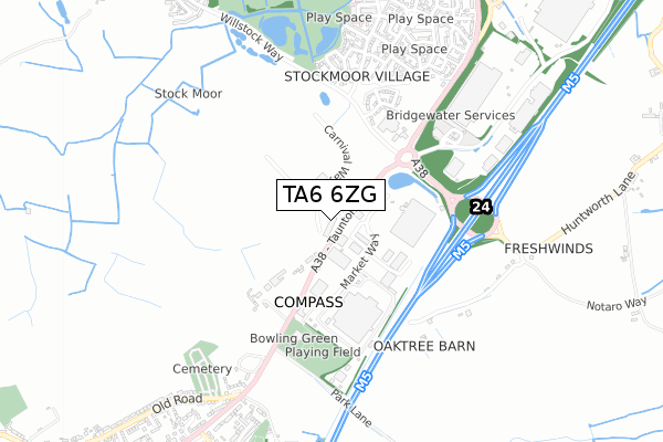 TA6 6ZG map - small scale - OS Open Zoomstack (Ordnance Survey)