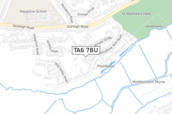 TA6 7BU map - large scale - OS Open Zoomstack (Ordnance Survey)