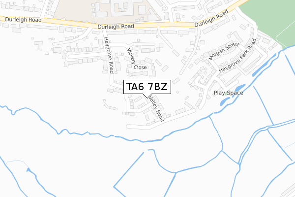 TA6 7BZ map - large scale - OS Open Zoomstack (Ordnance Survey)