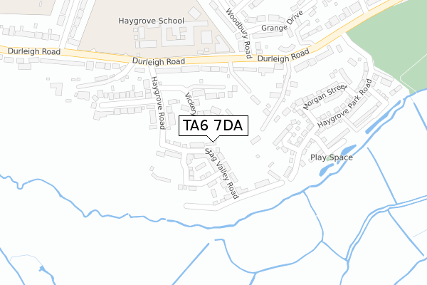 TA6 7DA map - large scale - OS Open Zoomstack (Ordnance Survey)