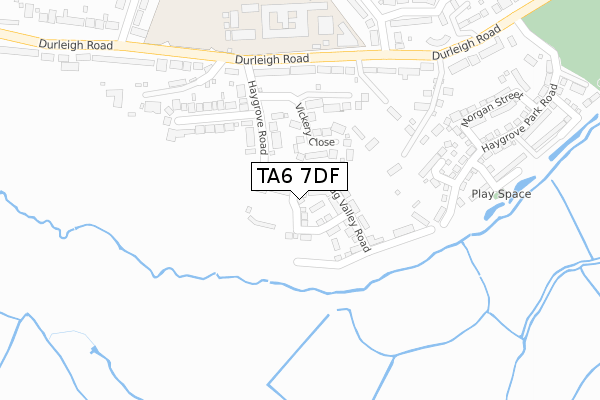 TA6 7DF map - large scale - OS Open Zoomstack (Ordnance Survey)