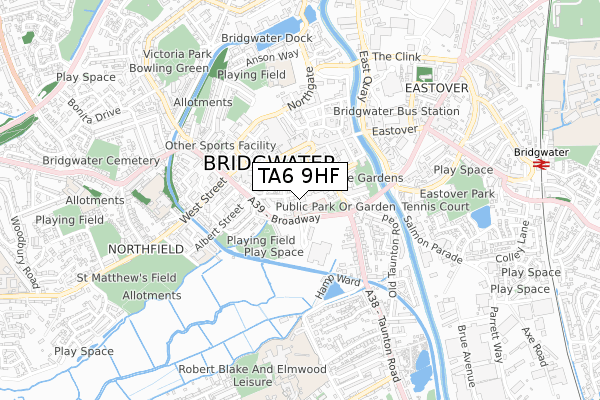 TA6 9HF map - small scale - OS Open Zoomstack (Ordnance Survey)