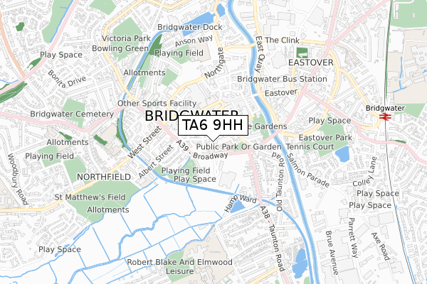 TA6 9HH map - small scale - OS Open Zoomstack (Ordnance Survey)