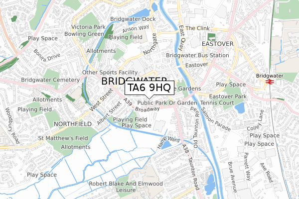 TA6 9HQ map - small scale - OS Open Zoomstack (Ordnance Survey)