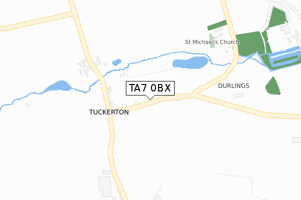 TA7 0BX map - large scale - OS Open Zoomstack (Ordnance Survey)