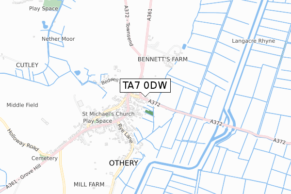 TA7 0DW map - small scale - OS Open Zoomstack (Ordnance Survey)