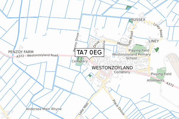 TA7 0EG map - small scale - OS Open Zoomstack (Ordnance Survey)