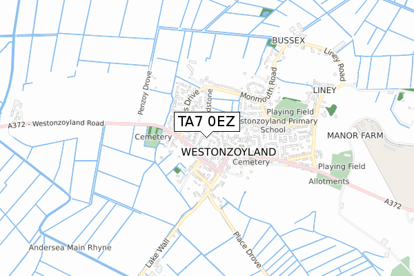 TA7 0EZ map - small scale - OS Open Zoomstack (Ordnance Survey)