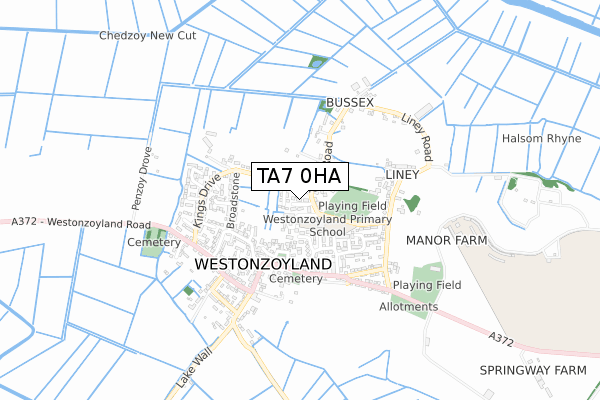 TA7 0HA map - small scale - OS Open Zoomstack (Ordnance Survey)