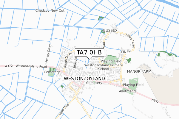 TA7 0HB map - small scale - OS Open Zoomstack (Ordnance Survey)