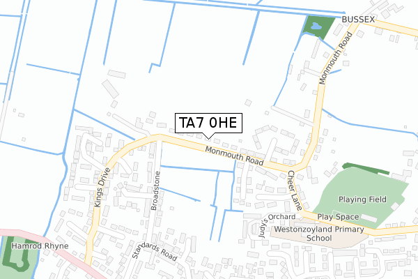 TA7 0HE map - large scale - OS Open Zoomstack (Ordnance Survey)