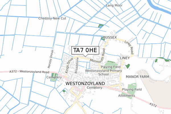 TA7 0HE map - small scale - OS Open Zoomstack (Ordnance Survey)