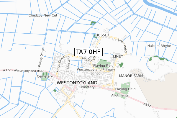 TA7 0HF map - small scale - OS Open Zoomstack (Ordnance Survey)