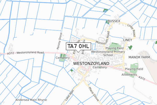 TA7 0HL map - small scale - OS Open Zoomstack (Ordnance Survey)