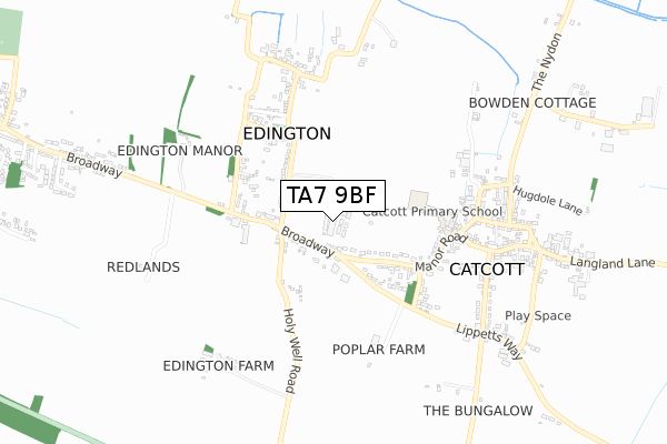 TA7 9BF map - small scale - OS Open Zoomstack (Ordnance Survey)