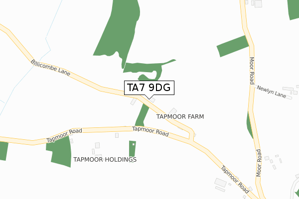 TA7 9DG map - large scale - OS Open Zoomstack (Ordnance Survey)