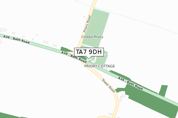 TA7 9DH map - large scale - OS Open Zoomstack (Ordnance Survey)