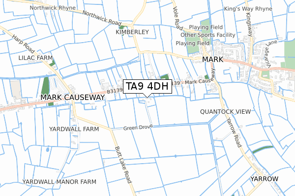 TA9 4DH map - small scale - OS Open Zoomstack (Ordnance Survey)