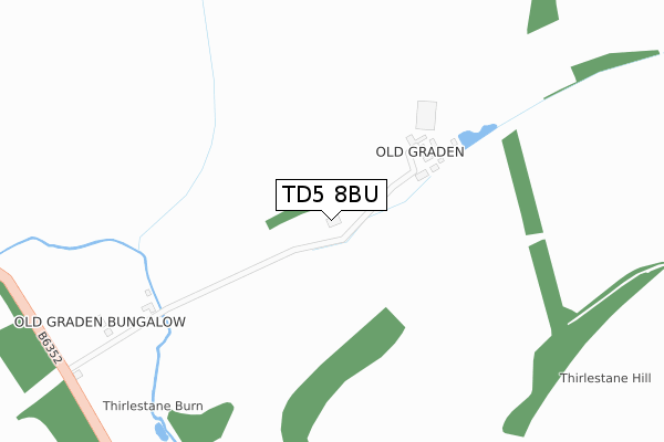 TD5 8BU map - large scale - OS Open Zoomstack (Ordnance Survey)