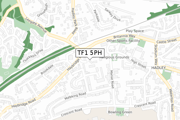 TF1 5PH map - large scale - OS Open Zoomstack (Ordnance Survey)