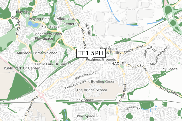 TF1 5PH map - small scale - OS Open Zoomstack (Ordnance Survey)