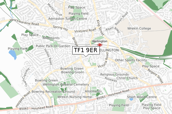 TF1 9ER map - small scale - OS Open Zoomstack (Ordnance Survey)