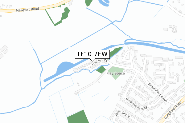 TF10 7FW map - large scale - OS Open Zoomstack (Ordnance Survey)