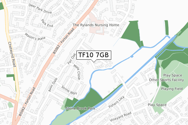 TF10 7GB map - large scale - OS Open Zoomstack (Ordnance Survey)