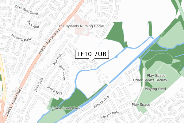 TF10 7UB map - large scale - OS Open Zoomstack (Ordnance Survey)