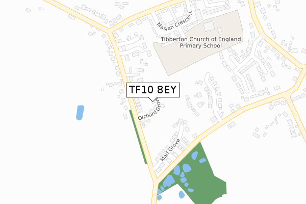 TF10 8EY map - large scale - OS Open Zoomstack (Ordnance Survey)