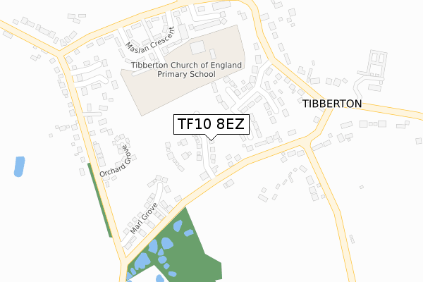 TF10 8EZ map - large scale - OS Open Zoomstack (Ordnance Survey)