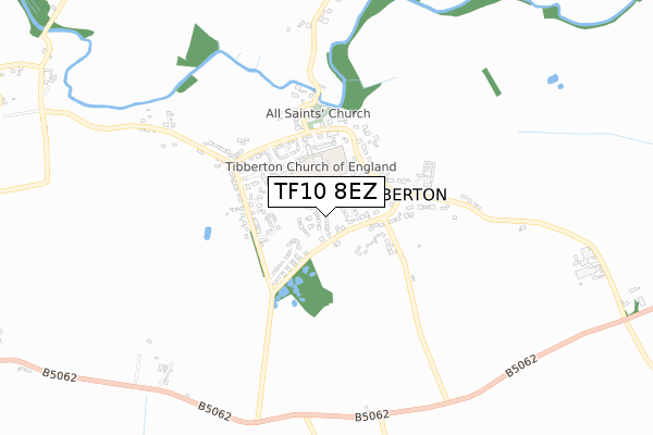 TF10 8EZ map - small scale - OS Open Zoomstack (Ordnance Survey)