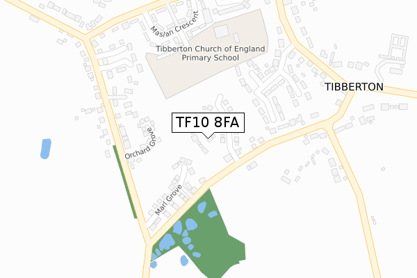 TF10 8FA map - large scale - OS Open Zoomstack (Ordnance Survey)