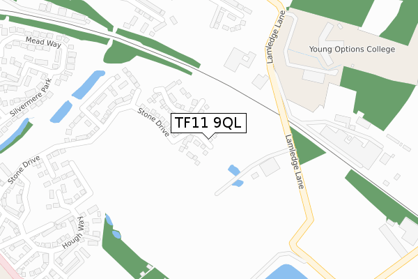 TF11 9QL map - large scale - OS Open Zoomstack (Ordnance Survey)