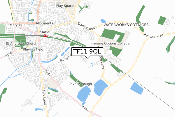 TF11 9QL map - small scale - OS Open Zoomstack (Ordnance Survey)