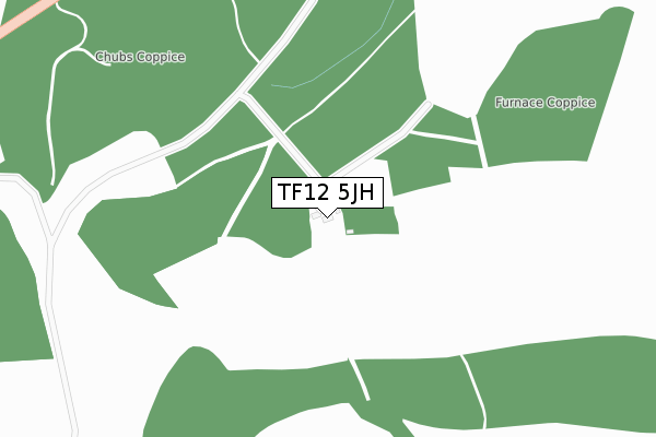 TF12 5JH map - large scale - OS Open Zoomstack (Ordnance Survey)